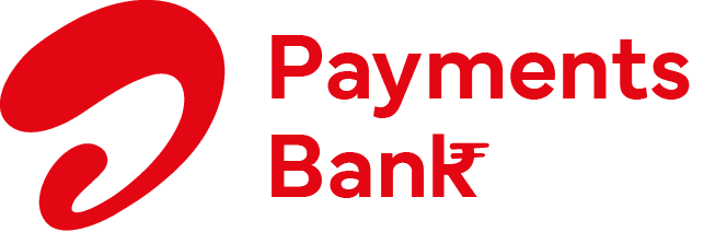 Logo of Payments Bank with a stylized red symbol and text in red color.